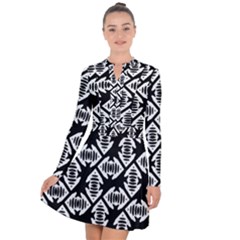 Background Pattern Long Sleeve Panel Dress