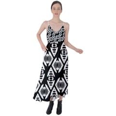 Background Pattern Tie Back Maxi Dress