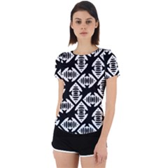 Background Pattern Back Cut Out Sport Tee