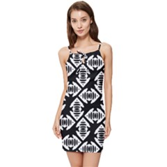 Background Pattern Summer Tie Front Dress