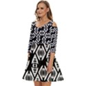 Background Pattern Shoulder Cut Out Zip Up Dress View2