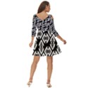 Background Pattern Shoulder Cut Out Zip Up Dress View4