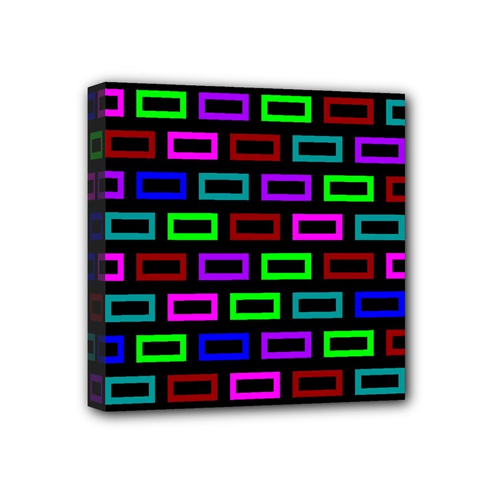 Colourful Bricks Pattern Colour Mini Canvas 4  x 4  (Stretched)