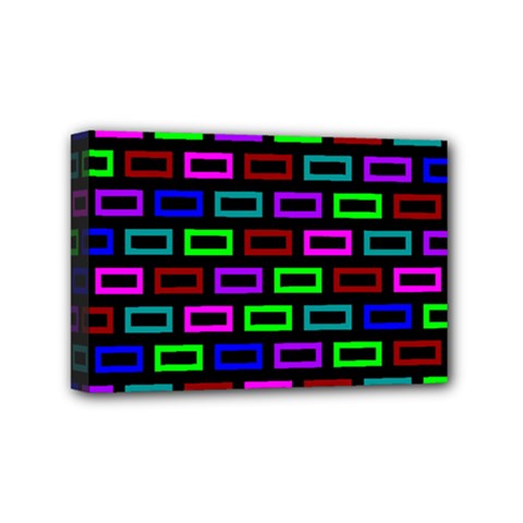 Colourful Bricks Pattern Colour Mini Canvas 6  X 4  (stretched) by Jancukart