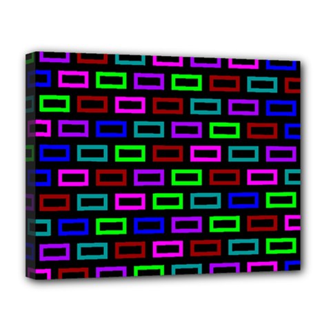 Colourful Bricks Pattern Colour Canvas 14  X 11  (stretched)