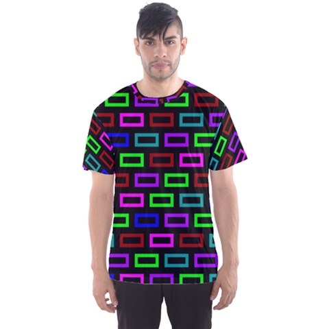 Colourful Bricks Pattern Colour Men s Sport Mesh Tee by Jancukart