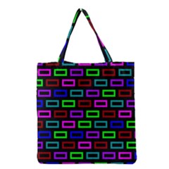 Colourful Bricks Pattern Colour Grocery Tote Bag