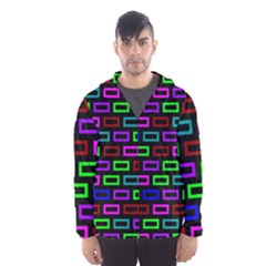 Colourful Bricks Pattern Colour Men s Hooded Windbreaker