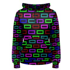 Colourful Bricks Pattern Colour Women s Pullover Hoodie