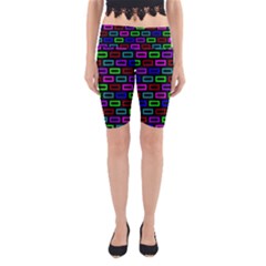 Colourful Bricks Pattern Colour Yoga Cropped Leggings by Jancukart