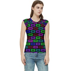 Colourful Bricks Pattern Colour Women s Raglan Cap Sleeve Tee