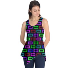 Colourful Bricks Pattern Colour Sleeveless Tunic