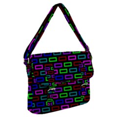 Colourful Bricks Pattern Colour Buckle Messenger Bag