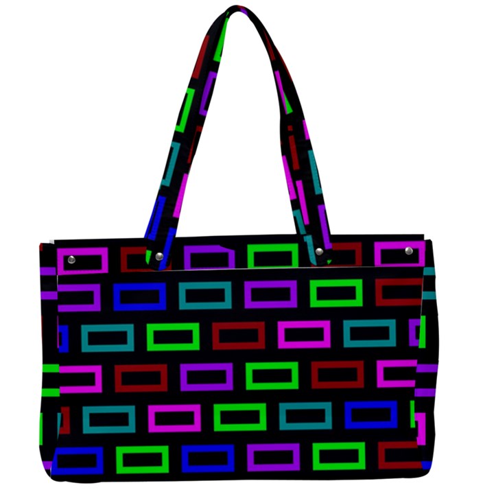 Colourful Bricks Pattern Colour Canvas Work Bag