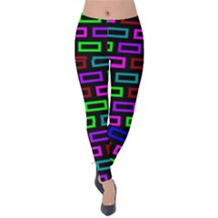 Colourful Bricks Pattern Colour Velvet Leggings