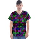 Colourful Bricks Pattern Colour Men s V-Neck Scrub Top View1