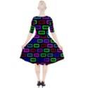 Colourful Bricks Pattern Colour Quarter Sleeve A-Line Dress View2