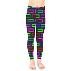 Colourful Bricks Pattern Colour Kids  Leggings