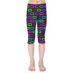 Colourful Bricks Pattern Colour Kids  Capri Leggings 