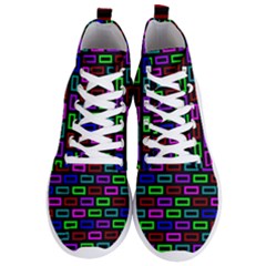 Colourful Bricks Pattern Colour Men s Lightweight High Top Sneakers