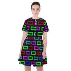 Colourful Bricks Pattern Colour Sailor Dress