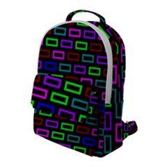 Colourful Bricks Pattern Colour Flap Pocket Backpack (large)