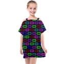 Colourful Bricks Pattern Colour Kids  One Piece Chiffon Dress View1