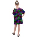 Colourful Bricks Pattern Colour Kids  One Piece Chiffon Dress View2