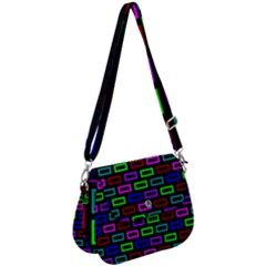 Colourful Bricks Pattern Colour Saddle Handbag