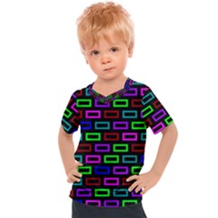 Colourful Bricks Pattern Colour Kids  Sports Tee