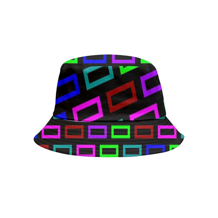 Colourful Bricks Pattern Colour Inside Out Bucket Hat (Kids)