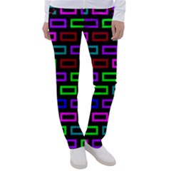 Colourful Bricks Pattern Colour Women s Casual Pants by Jancukart