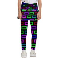 Colourful Bricks Pattern Colour Kids  Skirted Pants