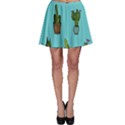 Succulents Teal Back Skater Skirt View1