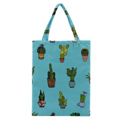 Succulents Teal Back Classic Tote Bag