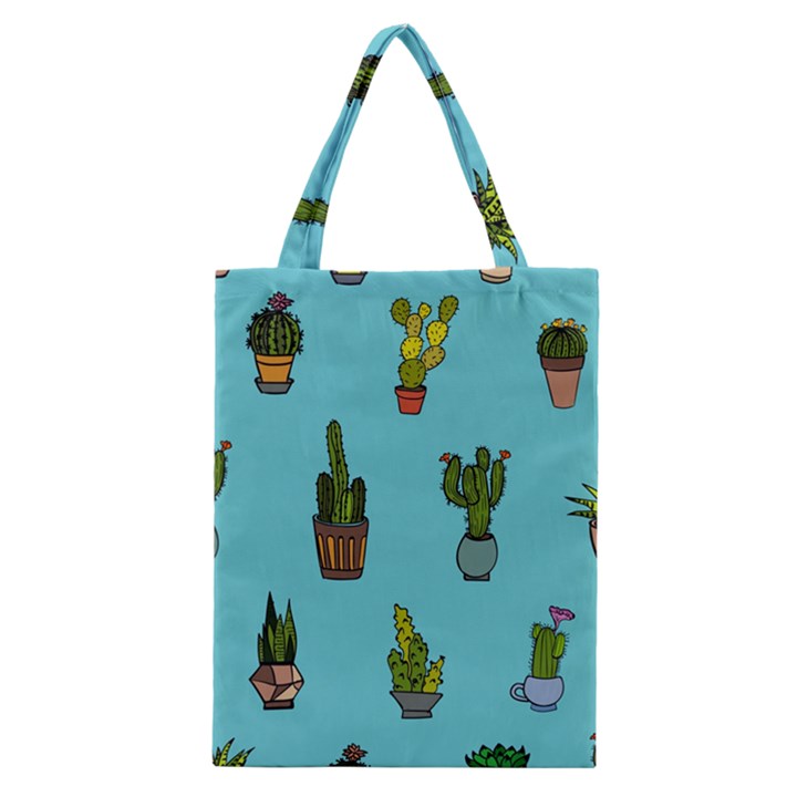 Succulents Teal Back Classic Tote Bag