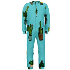 Succulents Teal Back Onepiece Jumpsuit (men)