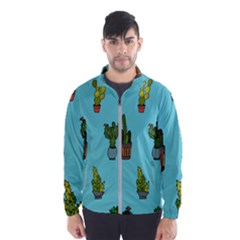 Succulents Teal Back Men s Windbreaker by Jancukart