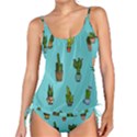 Succulents Teal Back Tankini Set View1