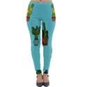 Succulents Teal Back Lightweight Velour Leggings View1