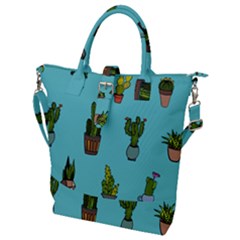 Succulents Teal Back Buckle Top Tote Bag