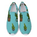 Succulents Teal Back Women s Slip On Sneakers View1