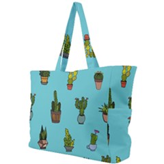 Succulents Teal Back Simple Shoulder Bag