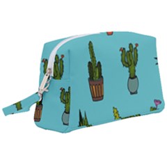 Succulents Teal Back Wristlet Pouch Bag (large)