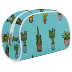 Succulents Teal Back Make Up Case (medium)