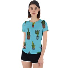 Succulents Teal Back Back Cut Out Sport Tee