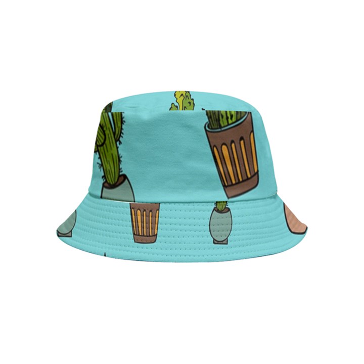 Succulents Teal Back Bucket Hat (Kids)