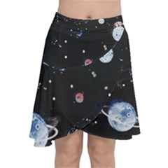 Cute-space Chiffon Wrap Front Skirt by Jancukart