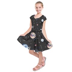 Cute-space Kids  Short Sleeve Dress