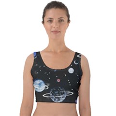 Cute-space Velvet Crop Top by Jancukart